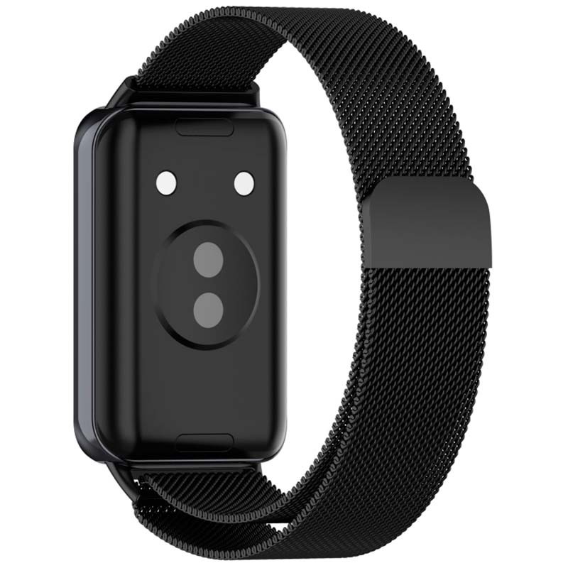 vue arrière du Bracelet milanais magnétique noire pour Huawei Band 9