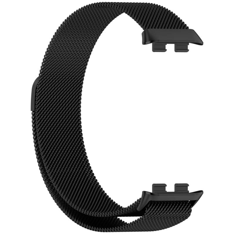 vue avant du Bracelet milanais magnétique noire pour Huawei Band 9