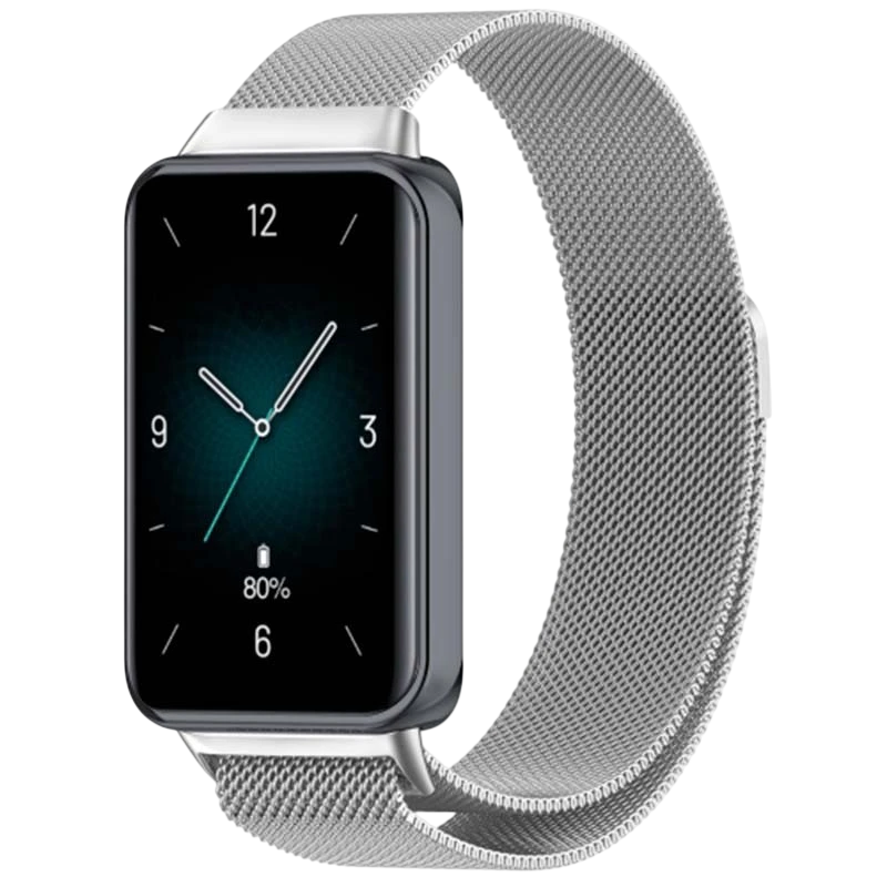 Correa milanesa magnética plata para Huawei Band 9