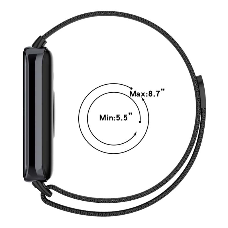 circunferencia de la Correa milanesa magnética plata para Huawei Band 9