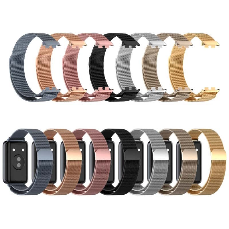 Correa milanesa magnética plata para Huawei Band 9 y otros colores disponibles
