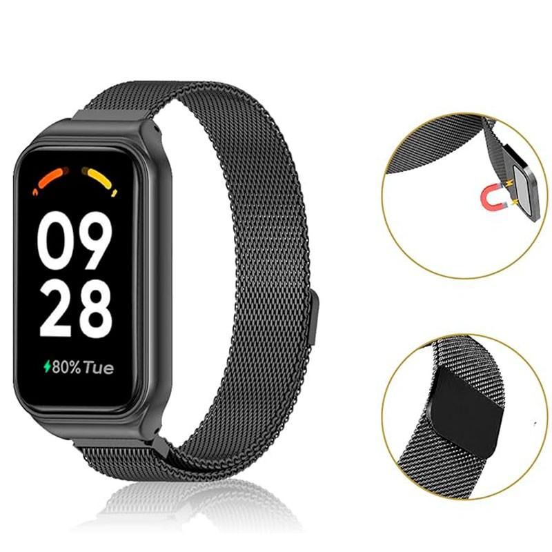 Fermeture magnétique du bracelet milanais magnétique rose pour Xiaomi Smart Band 8 Active