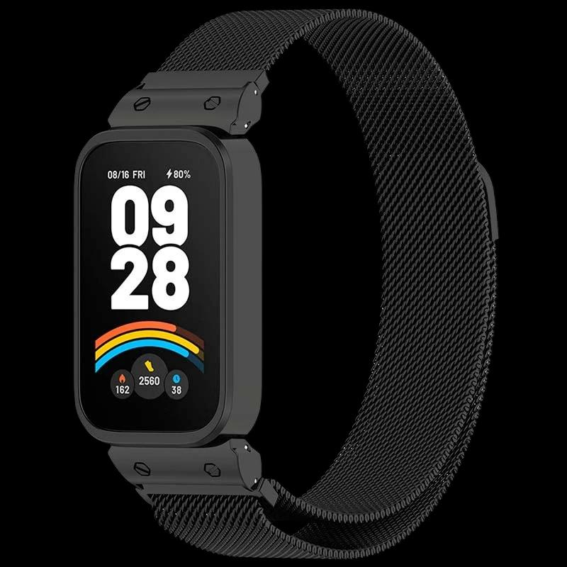 Correa Milanesa Magnética Xiaomi Mi Smart Band 9 Active / Redmi Smart Band 3 Negro