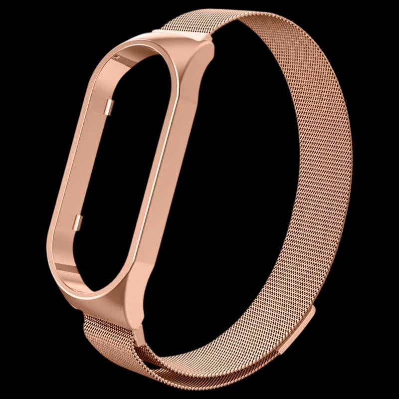 Correa Xiaomi Smart Band 7 Milanesa Magnética Dorado Rosa