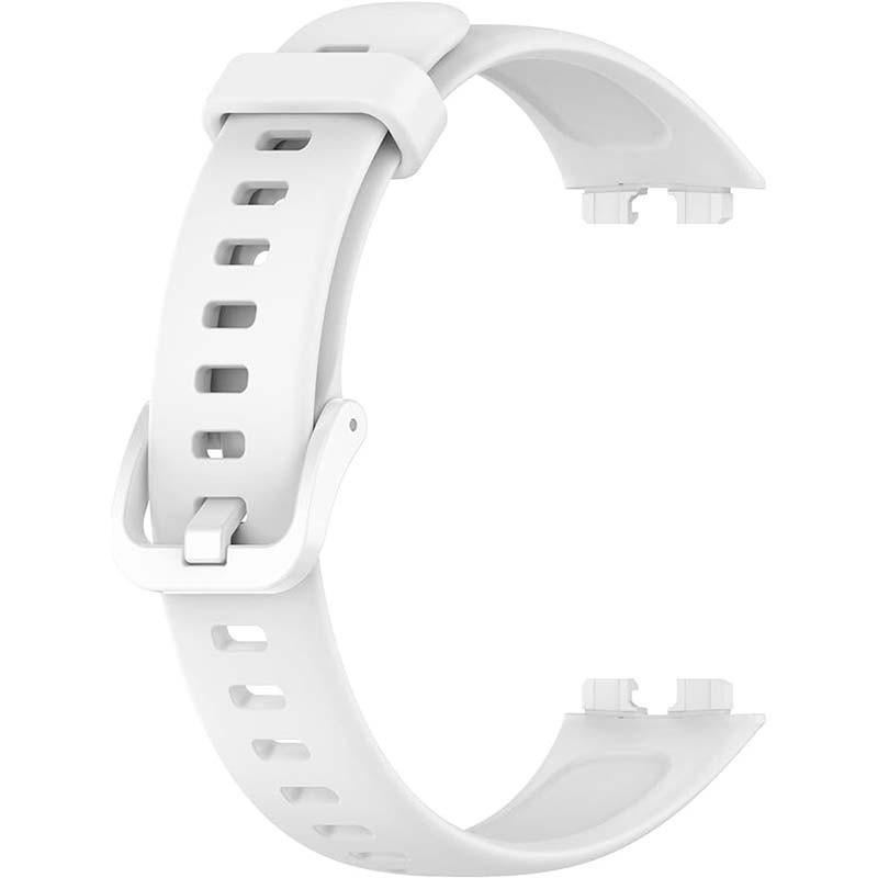 fivela da Pulseira de silicone compatível com Huawei Band 9 na cor Branco