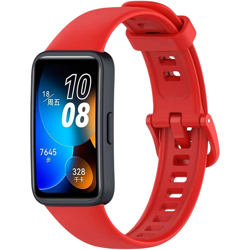 Correa de silicona compatible con Huawei Band 9 en color Rojo