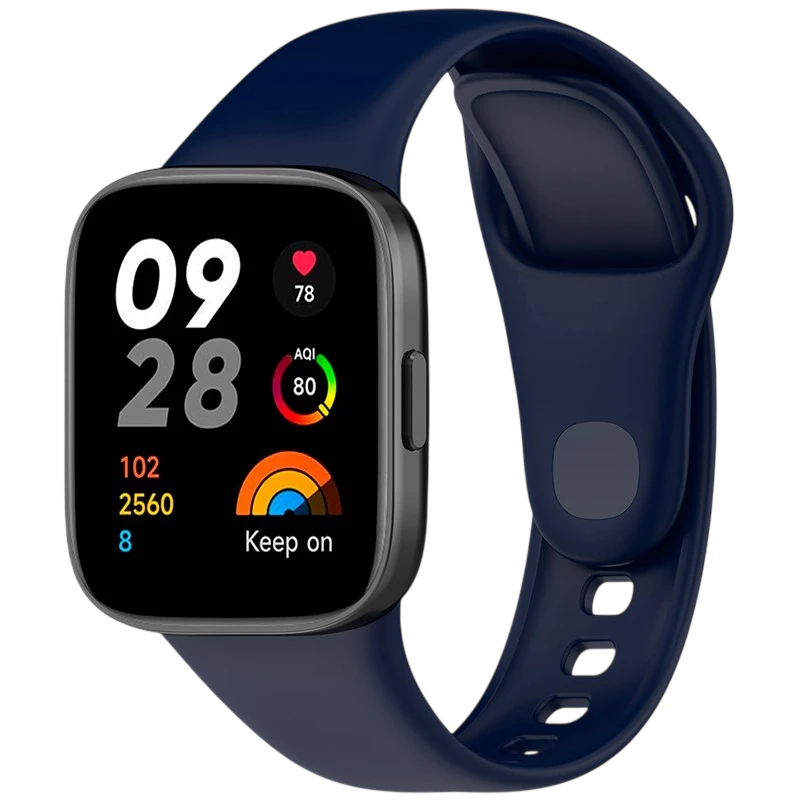 Bracelet en silicone bleu foncé pour Xiaomi Redmi Watch 3