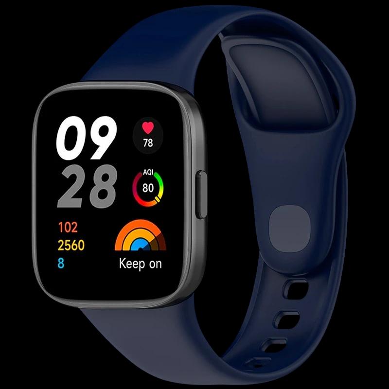 Bracelet en silicone bleu foncé pour Xiaomi Redmi Watch 3