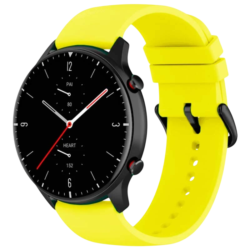 Pulseira de silicone amarela universal de 22mm para smartwatch
