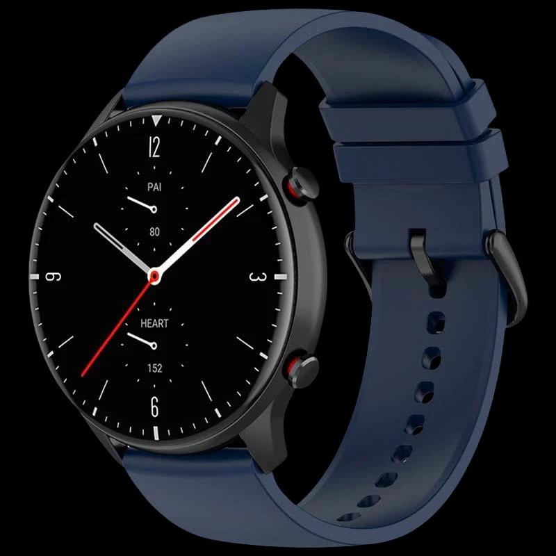 Correa de silicona azul marino universal de 22mm para smartwatch