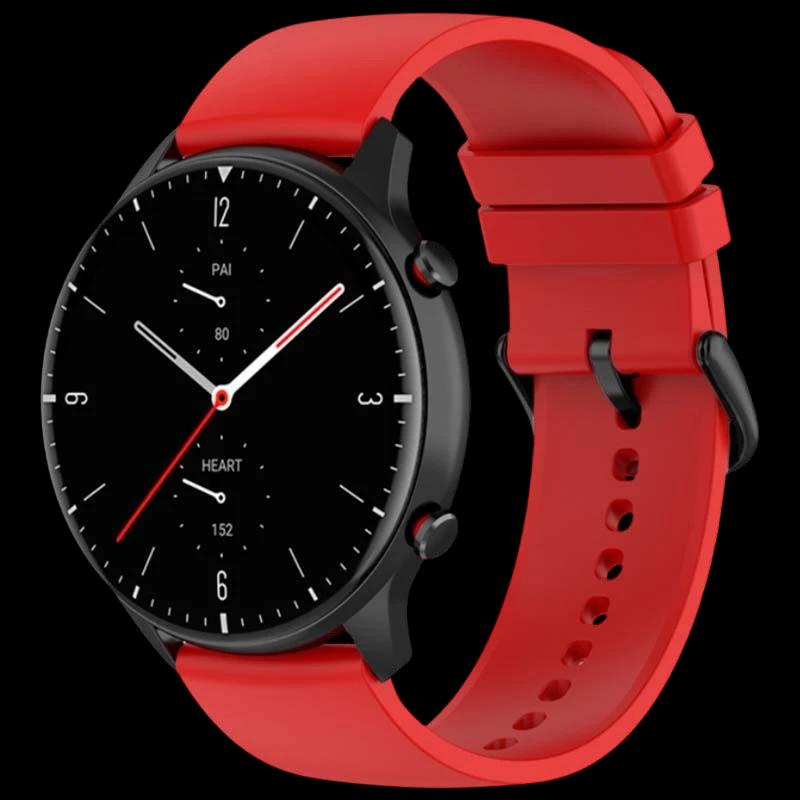 Correa de silicona roja universal de 22mm para smartwatch