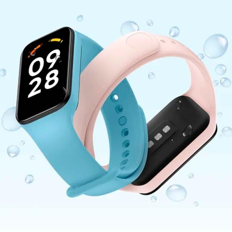 Impermeabilidade da pulseira de silicone compatível com o Xiaomi Smart Band 8 Active na cor Rosa