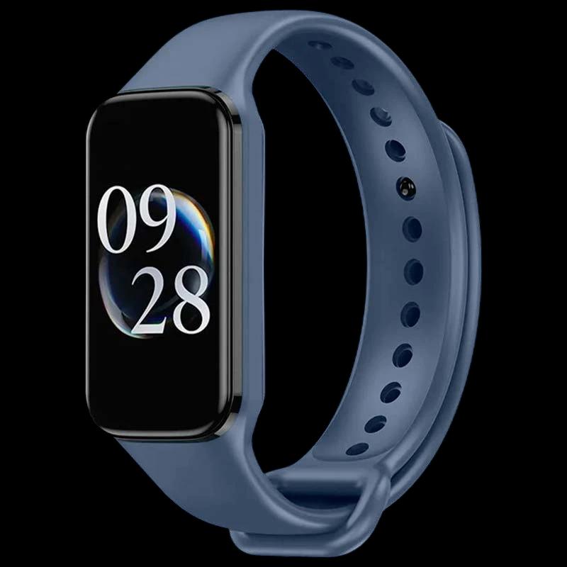 Pulseira de silicone compatível com Xiaomi Smart Band 8 Active na cor Azul Marinho