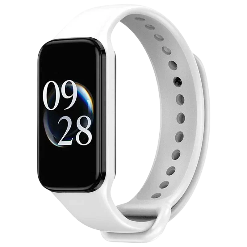 Correa de silicona compatible con Xiaomi Smart Band 8 Active en color Blanco