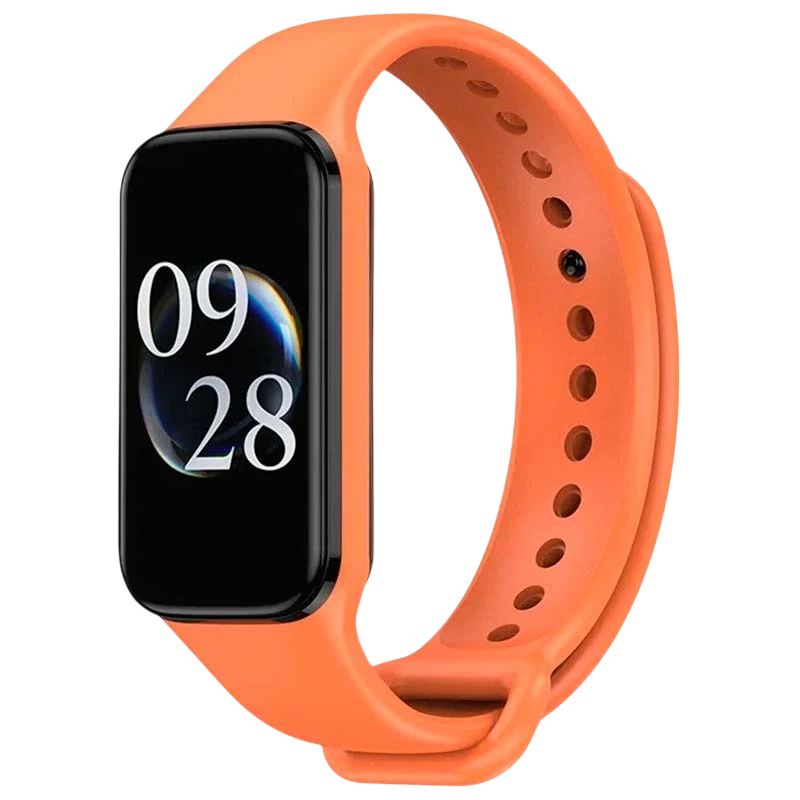Bracelet en silicone compatible avec Xiaomi Smart Band 8 Active de couleur Orange