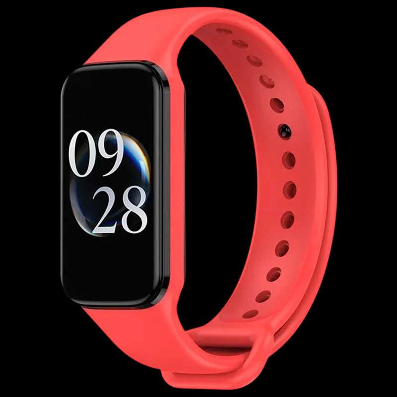 Pulseira de silicone compatível com Xiaomi Smart Band 8 Active na cor Vermelho