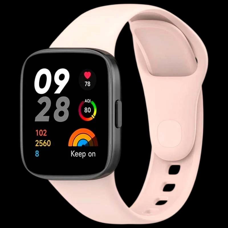 Pulseira de silicone rosa para Xiaomi Redmi Watch 3