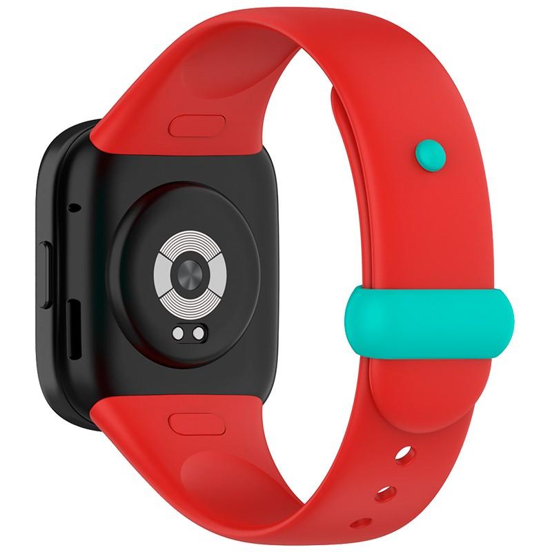 vista trasera de la Correa Sports de silicona roja para Xiaomi Redmi Watch 3