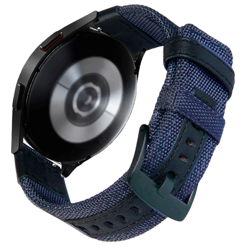 Correa universal de nailon ajustable de 22mm azul para Smartwatch