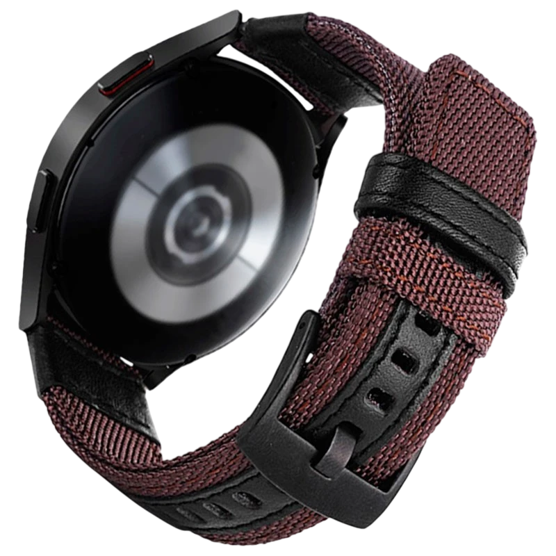 Correa Universal Nailon Ajustable 20mm Café para Smartwatch Xiaomi/Amazfit/Samsung/Huawei/Realme/Ticwatch