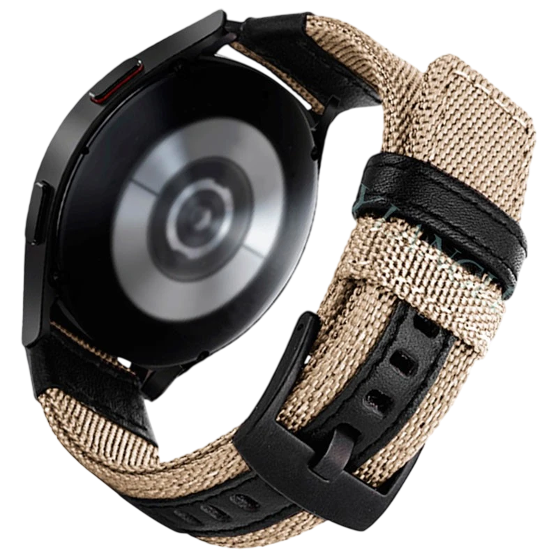 Correa Universal Nailon Ajustable 20mm Caqui para Smartwatch Xiaomi/Amazfit/Samsung/Huawei/Realme/Ticwatch