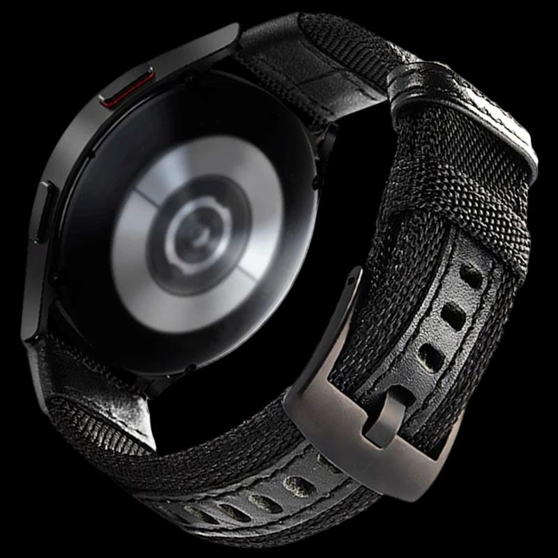 Bracelet Universel Nylon Ajustable 22mm Noir pour Smartwatch Xiaomi/Amazfit/Samsung/Huawei/Realme/Ticwatch