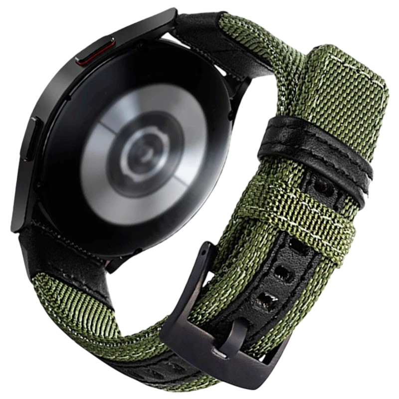 Correa Universal Nailon Ajustable 20mm Verde para Smartwatch Xiaomi/Amazfit/Samsung/Huawei/Realme/Ticwatch