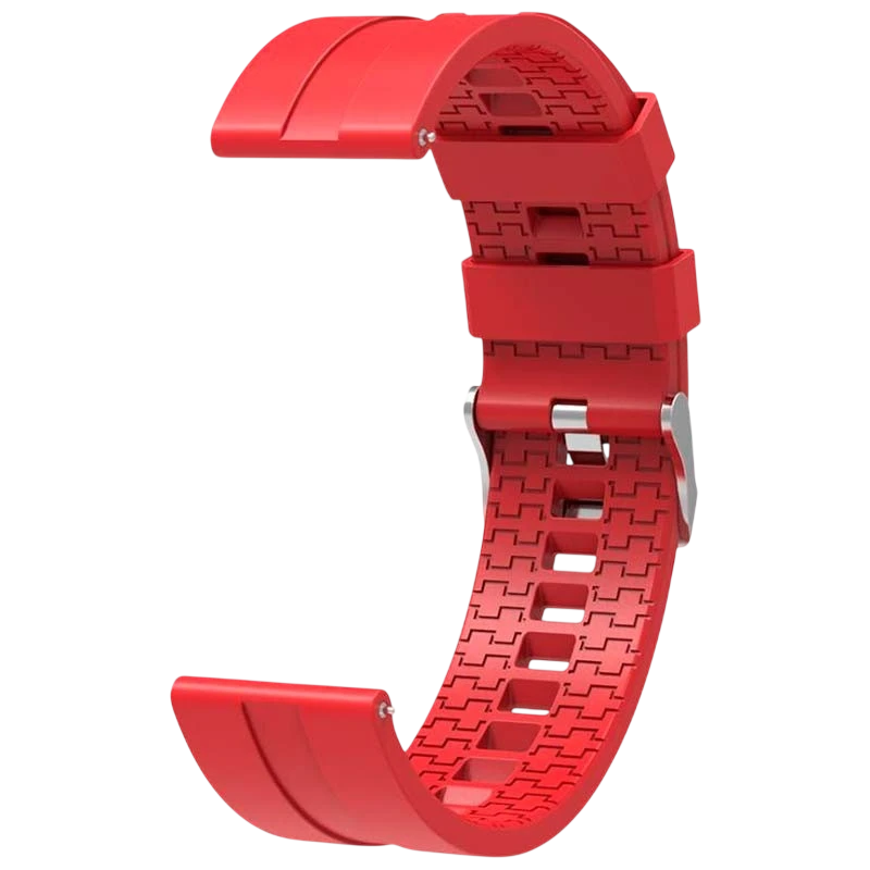 Correa Universal Silicona 22mm Roja para Smartwatch Xiaomi/Amazfit/Samsung/Huawei/Realme/Ticwatch