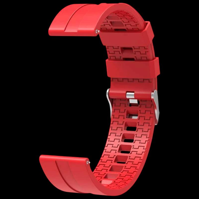 Bracelet Universel Silicone 22mm Rouge pour Smartwatch Xiaomi/Amazfit/Samsung/Huawei/Realme/Ticwatch
