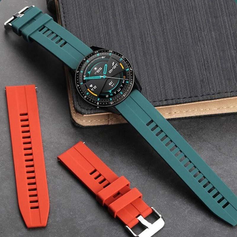 Photo réelle du bracelet universel en silicone rouge de 22 mm pour smartwatch