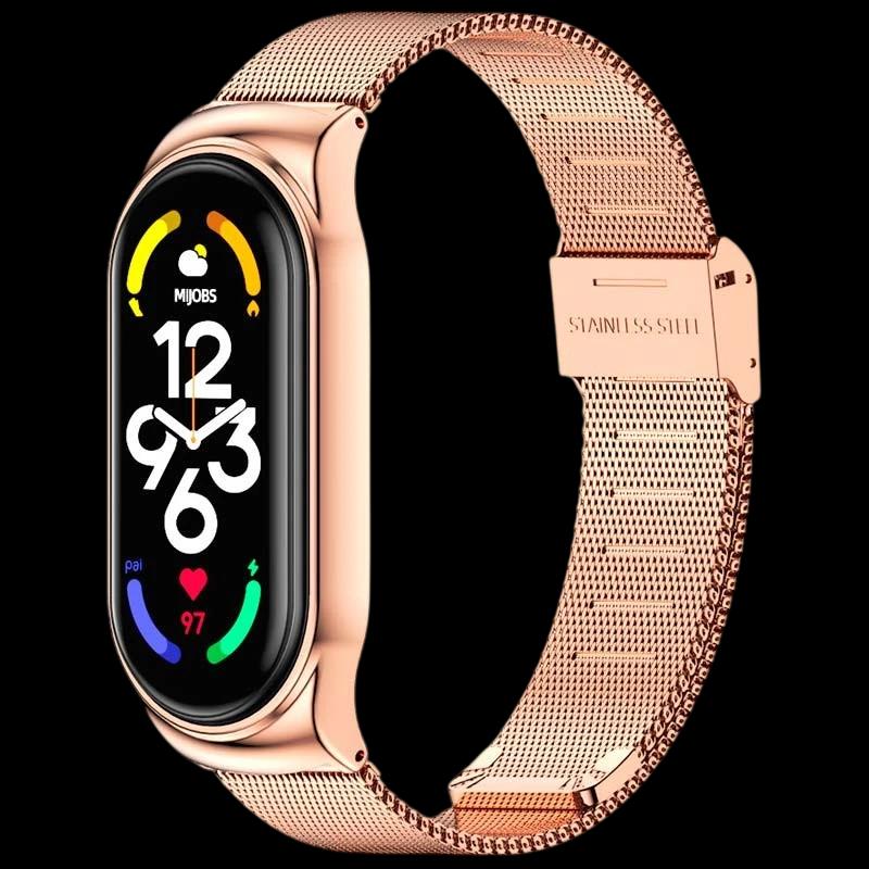 Correa Xiaomi Smart Band 7 Milanesa Clip Dorado Rosa