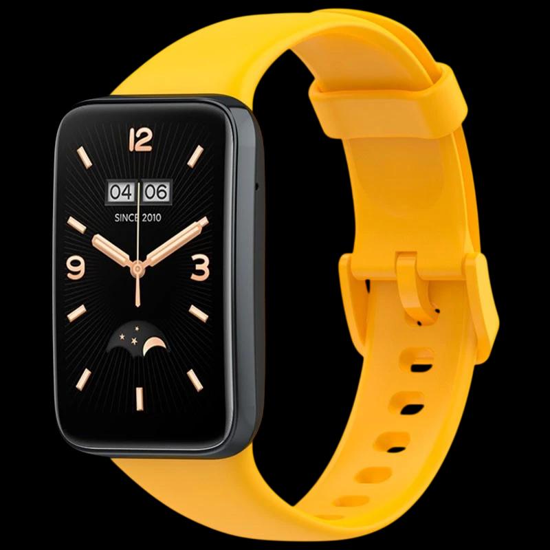 Pulseira de silicone compatível com Xiaomi Smart Band 7 Pro na cor Amarelo