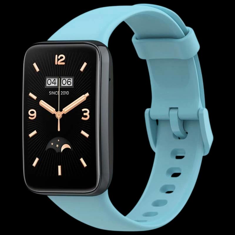 Bracelet en silicone compatible avec Xiaomi Smart Band 7 Pro de couleur Bleu Clair