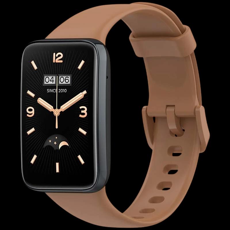 Bracelet en silicone compatible avec Xiaomi Smart Band 7 Pro de couleur Marron
