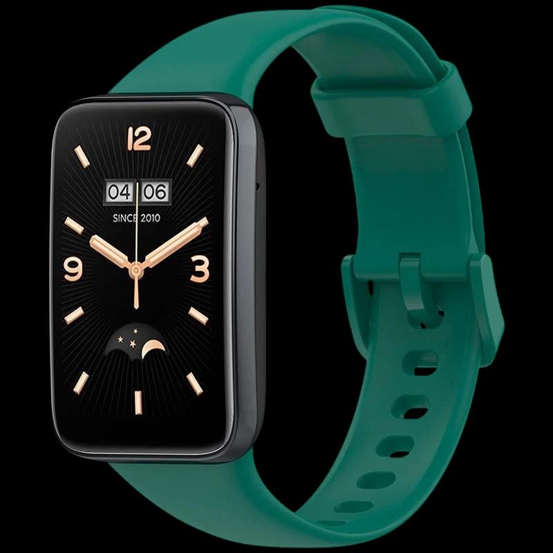 Bracelet en silicone compatible avec Xiaomi Smart Band 7 Pro de couleur Vert Sombre