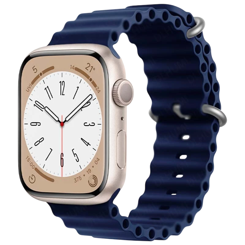 Bracelet Apple Watch 42/44/45/49mm Wave Bleu Foncé