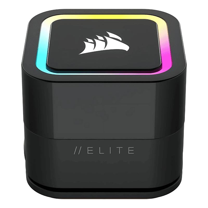 Vista frontal del Sistema de refrigeración líquida Corsair H60X RGB Elite Negro