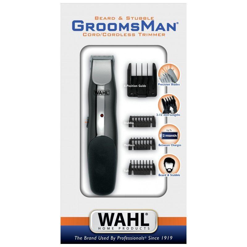 Boîte de Rasoir Électrique Wahl Groomsman Rechargeable Cordless Noir/Gris