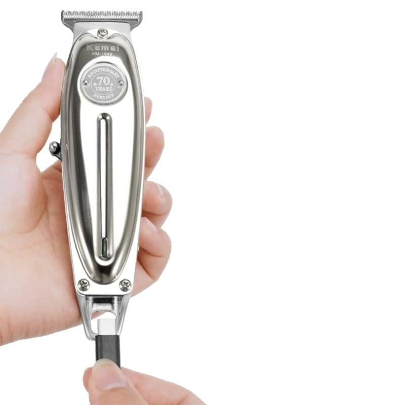 Pequeño tamaño del Cortapelos Trimmer Kemei KM-1949 Plata