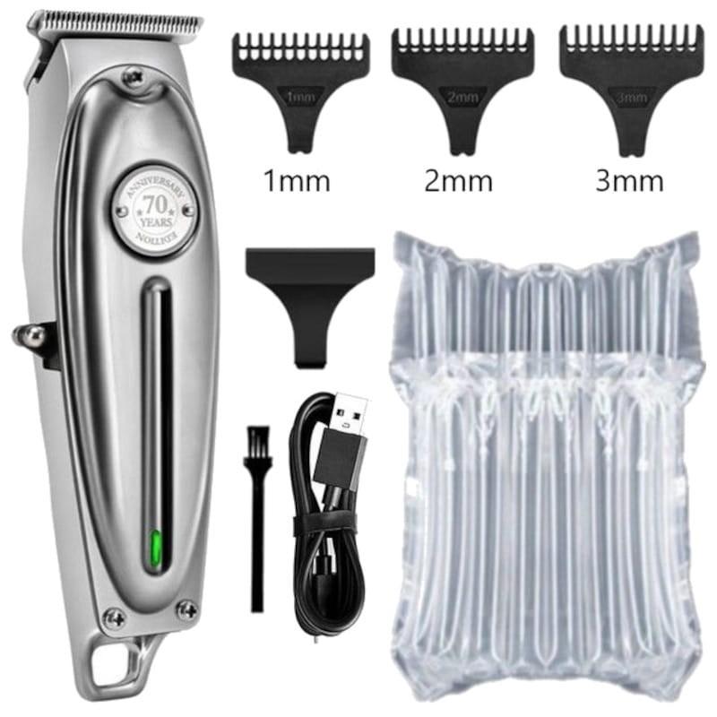 Contenido de la caja Cortapelos Trimmer Kemei KM-1949 Plata