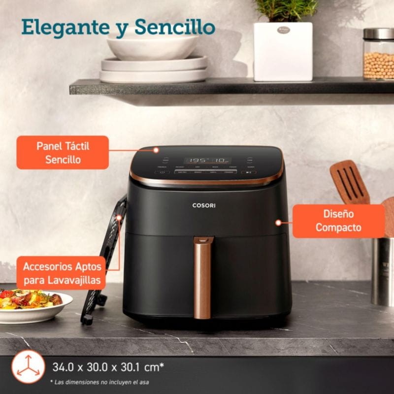 Freidora de aire Cosori KOSP0019EUN 6 Litros 1725 W con diseño sencillo