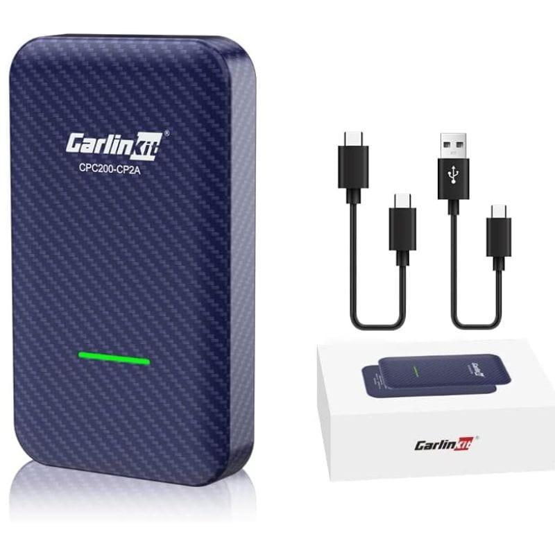 CarlinKit CPC200-CP2A - Adaptador inalámbrico CarPlay/Android Auto contenido de la caja