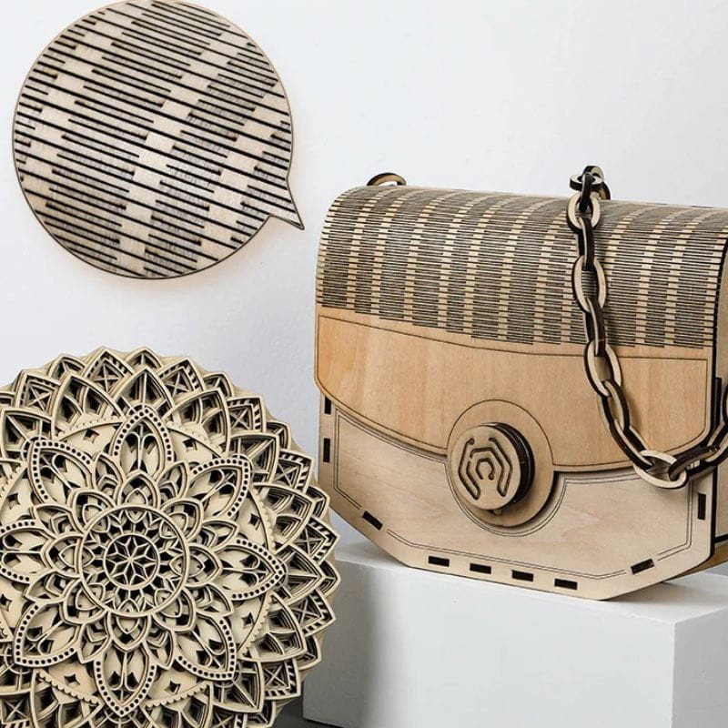 Exemplos de peças feitas com o gravador a laser Creality Falcon 10W