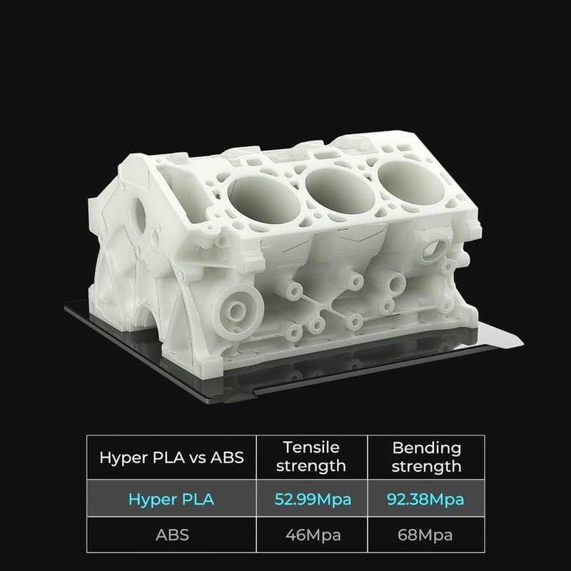 Preciso de Filamento Creality Hyper PLA - 1.75mm -  Impresión de alta velocidad hasta 600mm/s - Bobina de 1kg Color Gris - Compatible con impresoras 3D FDM
