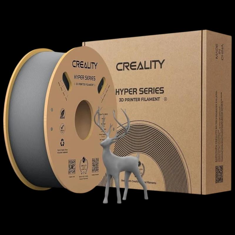 Filamento Creality Hyper PLA - 1.75mm -  Impresión de alta velocidad hasta 600mm/s - Bobina de 1kg Color Gris - Compatible con impresoras 3D FDM