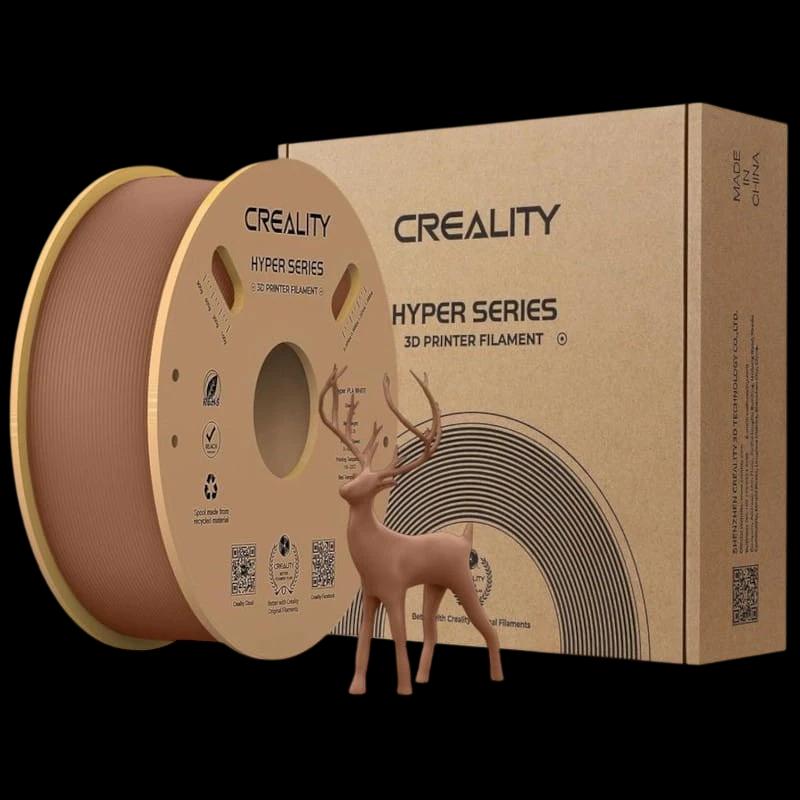 Filamento Creality Hyper PLA - 1.75mm -  Impresión de alta velocidad hasta 600mm/s - Bobina de 1kg Color Marrón - Compatible con impresoras 3D FDM