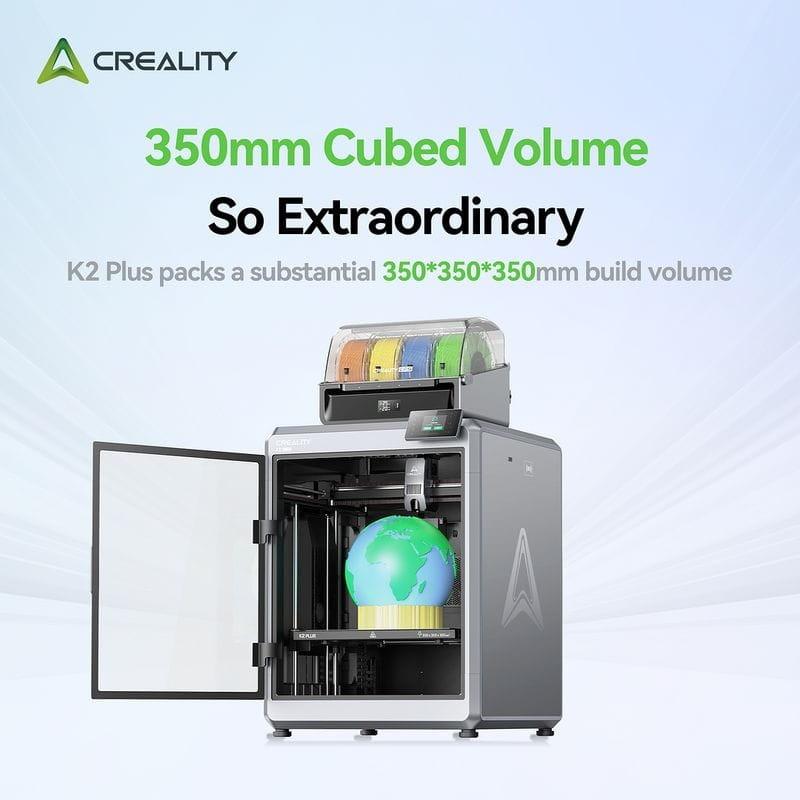 Adaptable Creality K2 Plus - Gran Tamaño Multifilamento hasta 4 CFS (16 colores) - Alta velocidad 600mm/s, Tamaño de impresión 350x350x350mm - Impresora 3D FDM