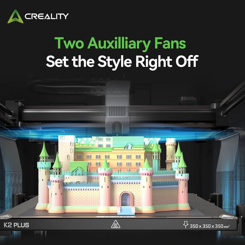 Gran calidad de Creality K2 Plus - Gran Tamaño Multifilamento hasta 4 CFS (16 colores) - Alta velocidad 600mm/s, Tamaño de impresión 350x350x350mm - Impresora 3D FDM