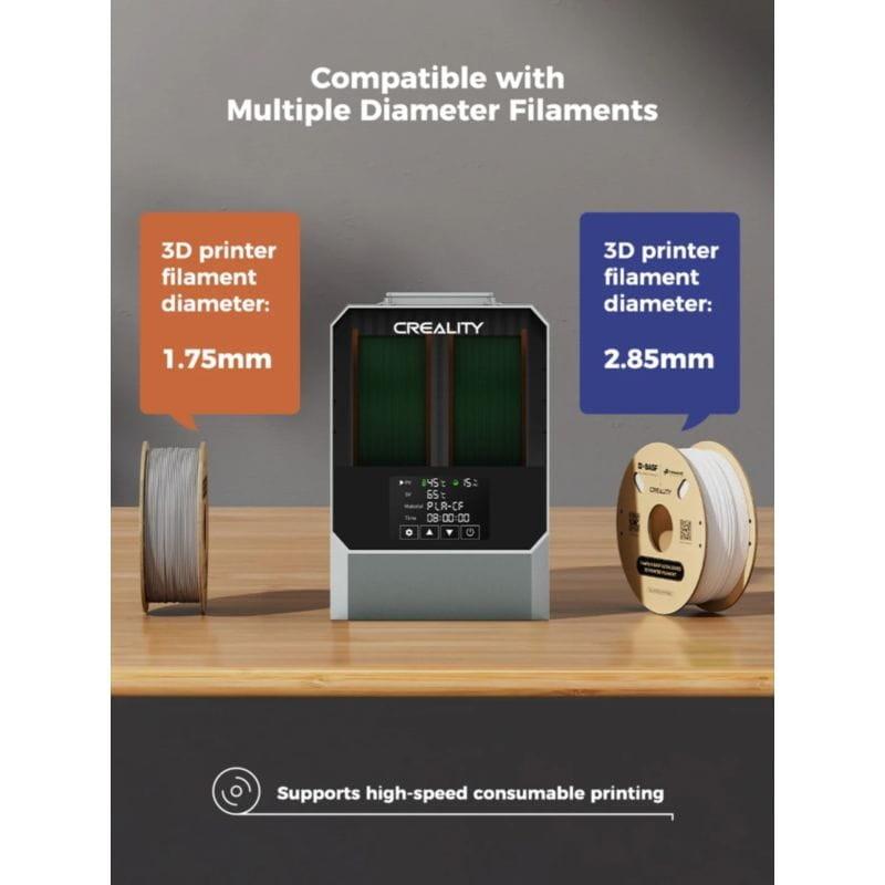 Diámetros compatibles con el Secador de Filamentos Creality Space Pi Plus