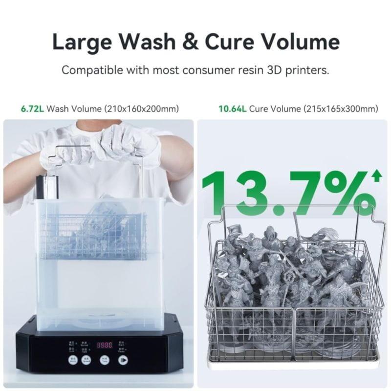 Estación Lavado y Curado Creality UW-03 con gran capacidad de lavado y curado